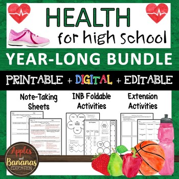 Preview of Health Bundle - High School Interactive Notes and Activities