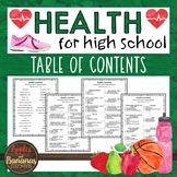 Health Bundle - Table of Contents