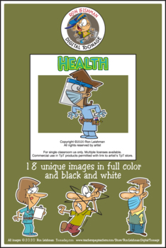 Preview of Health Cartoon Clipart for ALL grades