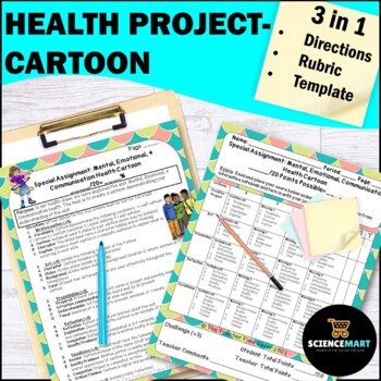 Preview of Health Cartoon Project Activity- Mental Emotional and Communication | SEL