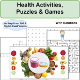End of Year Activities Health Puzzles & Games: No Prep Pri