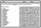 Health, Fitness, Word Search Worksheet, Physical Education