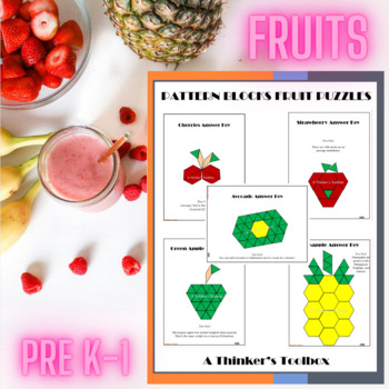 Preview of Health Fruits Pattern Block Mat Printables & Worksheets