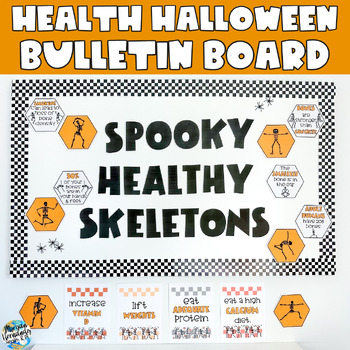 Preview of Health Halloween Bulletin Board | Spooky Healthy Skeletons