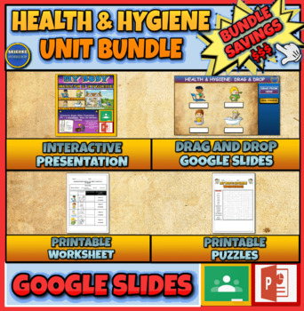 Preview of Health & Hygiene Unit Bundle: Presentation | Drag and Drop | Puzzles |Worksheets