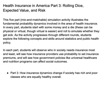 Preview of Health Insurance in America Part 3 (Activity and Teacher Guide)