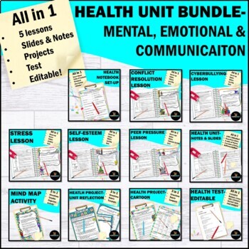 Preview of Health Interactive Notebook Bundle- Emotional Mental & Communication