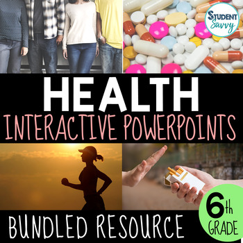 Preview of Health Interactive PowerPoint Bundle - Middle School Health - 6th Grade