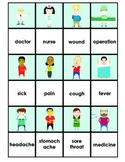 Health, Medical, and Doctor Vocabulary Concentration Cards