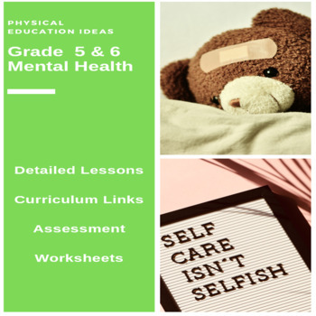 Preview of Health - Mental Health Unit, Lessons, Assessment & Worksheets (5 & 6)