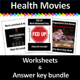 Health Class Movies Worksheet Bundle