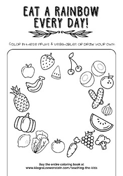 Preview of Eat the Rainbow Coloring Page | Health & Nutrition