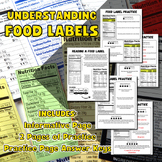 Health - Nutrition Label Reading - Printable - Food Label Reading