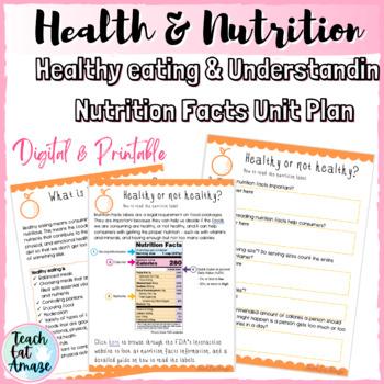 Preview of Health & Nutrition - Understanding Nutrition Facts Unit