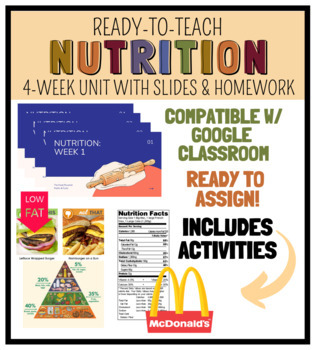 Preview of Health & Nutrition Unit | DIGITAL | Ready-To-Teach! | Prepared Slides & Homework