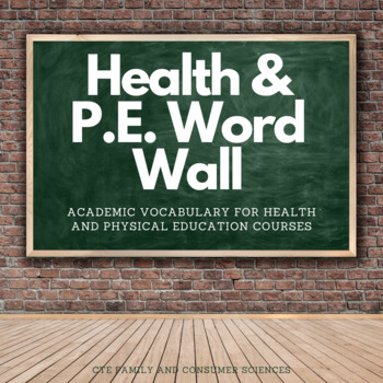 Preview of Health & PE Word Wall: Academic Vocabulary for Health and Physical Education