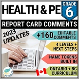 Grade 6 Ontario Health and Physical Education Report Card 