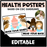 Health Posters | CDC Guidelines - Spanish, French, & German Versions Included!