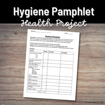Preview of Health Project: Personal Hygiene Pamphlet - Healthy Habits for Personal Wellness
