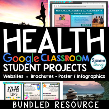 Preview of Health Projects Google Classroom Bundle | Health Middle School 6th Grade