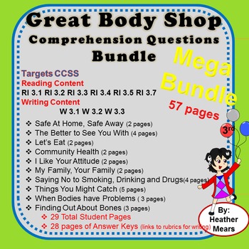 Preview of Health Questions Great Body Shop- 2014 Bundle