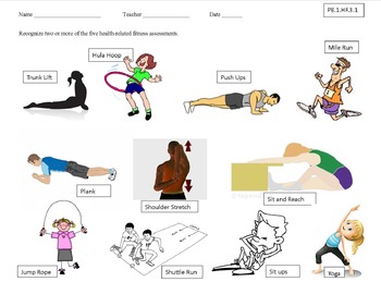 Preview of Health Related Fitness Assessment -1st Grade
