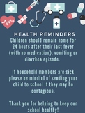 School Nurse, Health Reminders for Parents