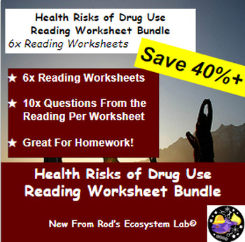 Preview of Health Risks of Drug Use Lesson Reading Worksheet Bundle **Editable**