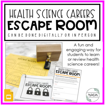Preview of Health Science Careers Escape Room | Using Template 1 | Career Exploration | CTE
