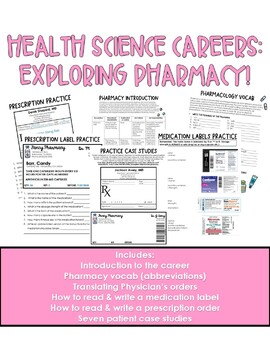 Preview of Health Science Careers: Exploring PHARMACY Packet