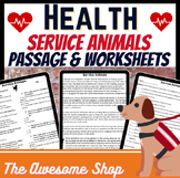 Health Service Dogs Informational Text & Worksheets Vet Te