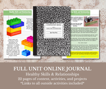 Preview of Health: Skills and Relationships Interactive Journal - Online Journal- FULL UNIT
