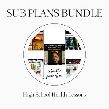 Preview of Health Sub Plans Bundle: 2 Weeks of Healthy Sub Plans - 5 PLANS INCLUDED!