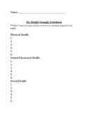 Health Triangle Worksheet (Health / Wellness)