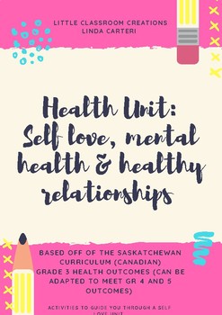 Preview of Health Unit: Self love, Mental Health & Healthy Relationships