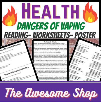 Preview of Health Vaping Dangers Reading Comprehension & Poster Project
