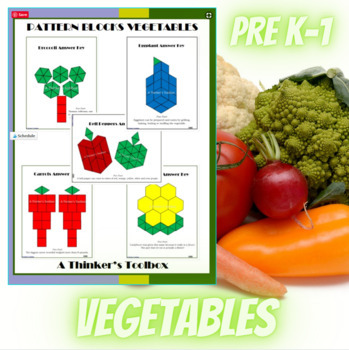 Preview of Health Vegetable Pattern Block Mat Printables & Worksheets