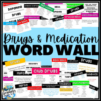 Preview of Health Vocabulary Word Wall | Drugs & Medication