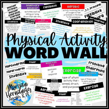 Preview of Health Vocabulary Word Wall | Physical Activity Unit