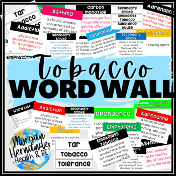 Preview of Health Vocabulary Word Wall | Tobacco Unit