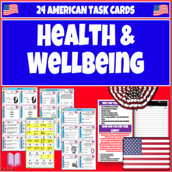 Preview of Health & Wellbeing American Task Cards