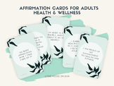 Health & Wellness Affirmation Cards - 50-Card Pack, Printable 5x7