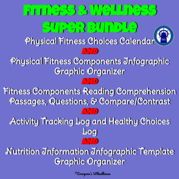 Preview of Health & Wellness (Components of Fitness, Nutrition) Super Bilingual Bundle
