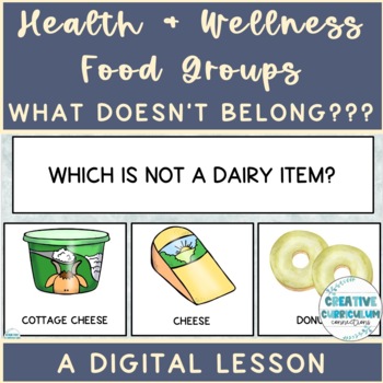 Preview of Health & Wellness Identifying Food Groups & Items in the Food Groups- Dairy