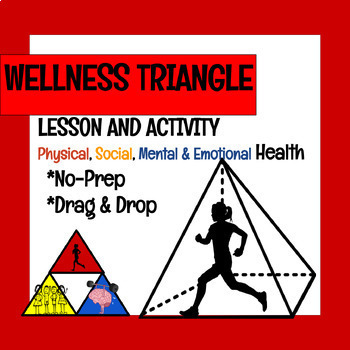 Preview of Health & Wellness Triangle Lesson & Activity/Physical, Social, Mental, NO-PREP!
