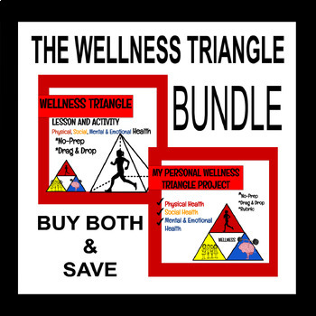Preview of Health & Wellness Triangle Lesson, Activity & Project DIGITAL BUNDLE! NO-PREP!