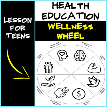 Preview of Health- Wellness Wheel 8 Dimensions of Health Lesson Plan for Teens