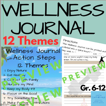 Preview of Health and Wellness, Mindfulness Activities: Journal Writing Prompts + Templates