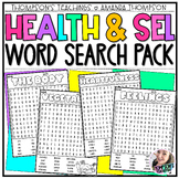 Health Word Search Pack | SEL Early Finishers | Mindfulnes