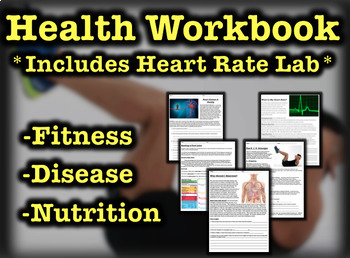 Preview of Health Workbook w/ Heart Rate Lab (Fitness, Disease, Nutrition)